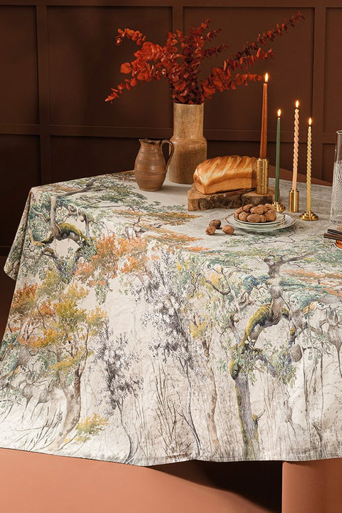 Garnier-Thiebault Bois De Mystere Tablecloth Parchemin 61"x89"