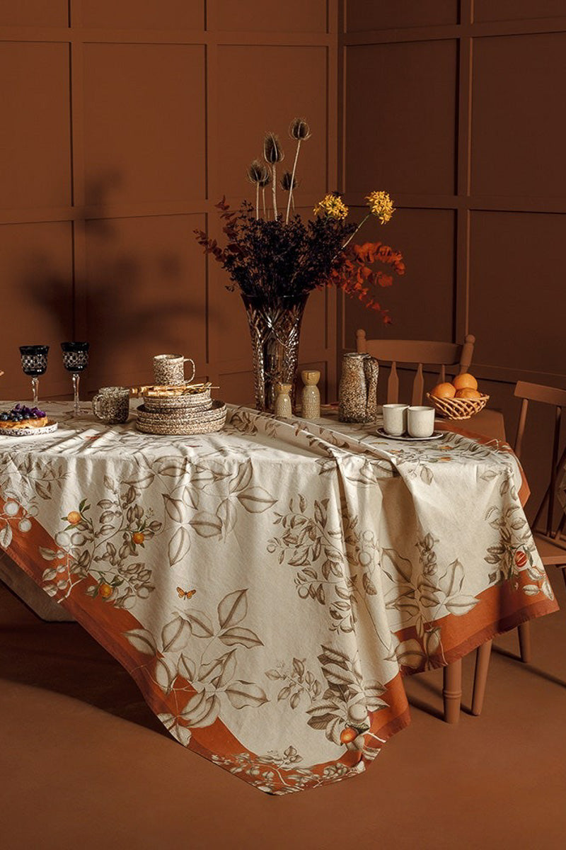 Garnier-Thiebaut Mandarines Tablecloth Rouille