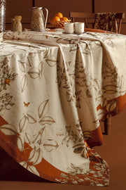 Garnier-Thiebaut Mandarines Tablecloth Rouille 61"x102"