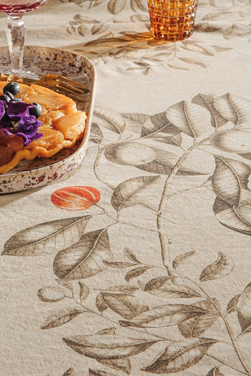 Garnier-Thiebaut Mandarines Tablecloth 61"x89" Rouille