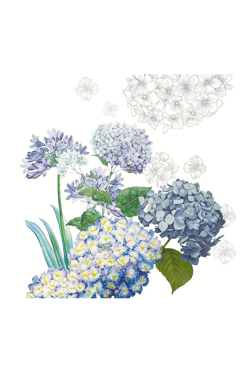 Garnier-Thiebaut Jardin De Bretagne Napkin 21" Bleu