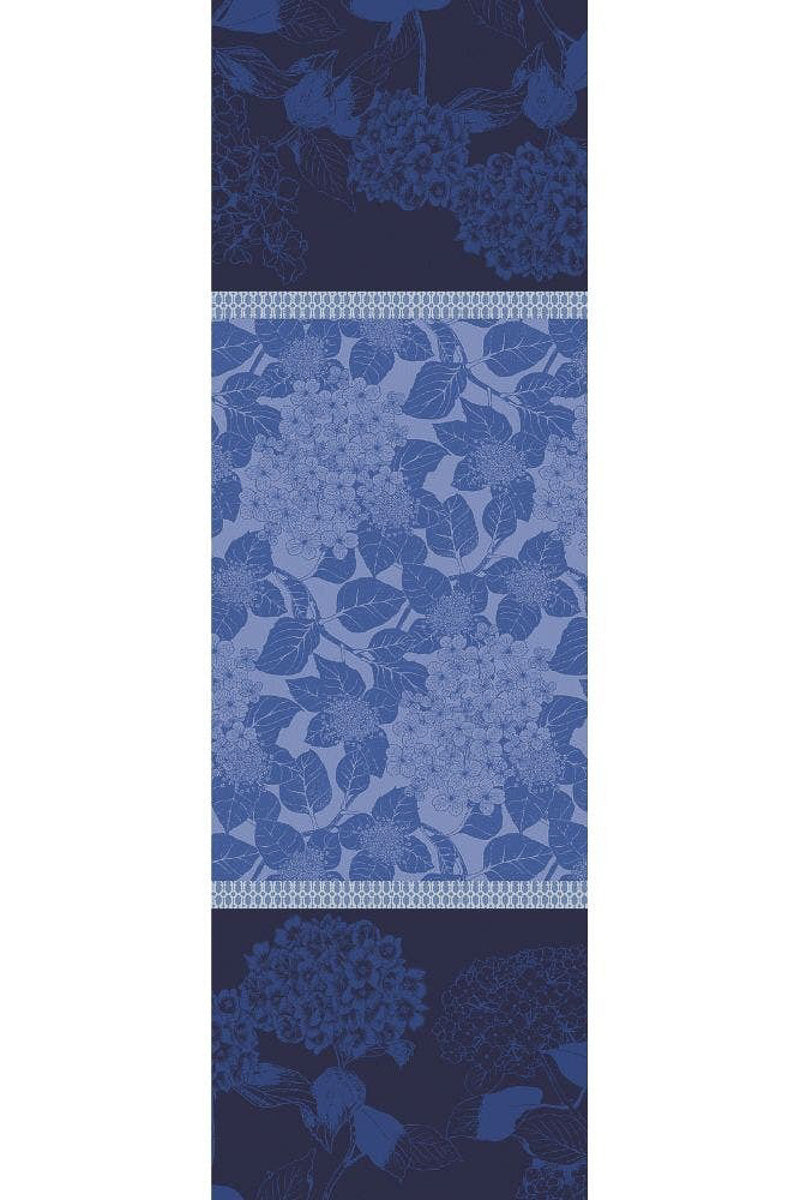 Garnier-Thiebaut Hortensias Runner 22"x69" Bleu