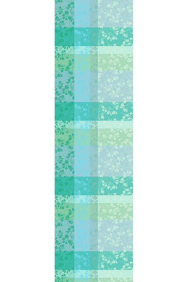 Garnier-Thiebaut Mille Feuillages Runner 22"x71" Turquoise