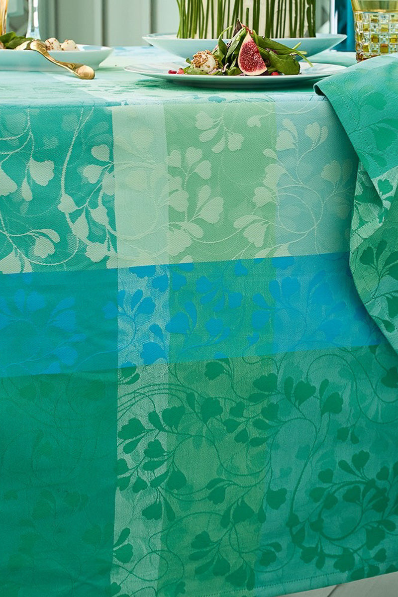 Garnier-Thiebaut Mille Feuillages Runner 22"x71" Turquoise