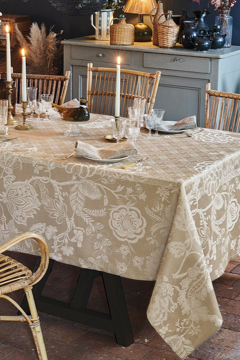 Garnier-Thiebaut Scarlett Tablecloth 69"x100" Naturel