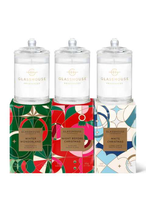 Glasshouse Fragrances Christmas Candle Trio 2.1 oz