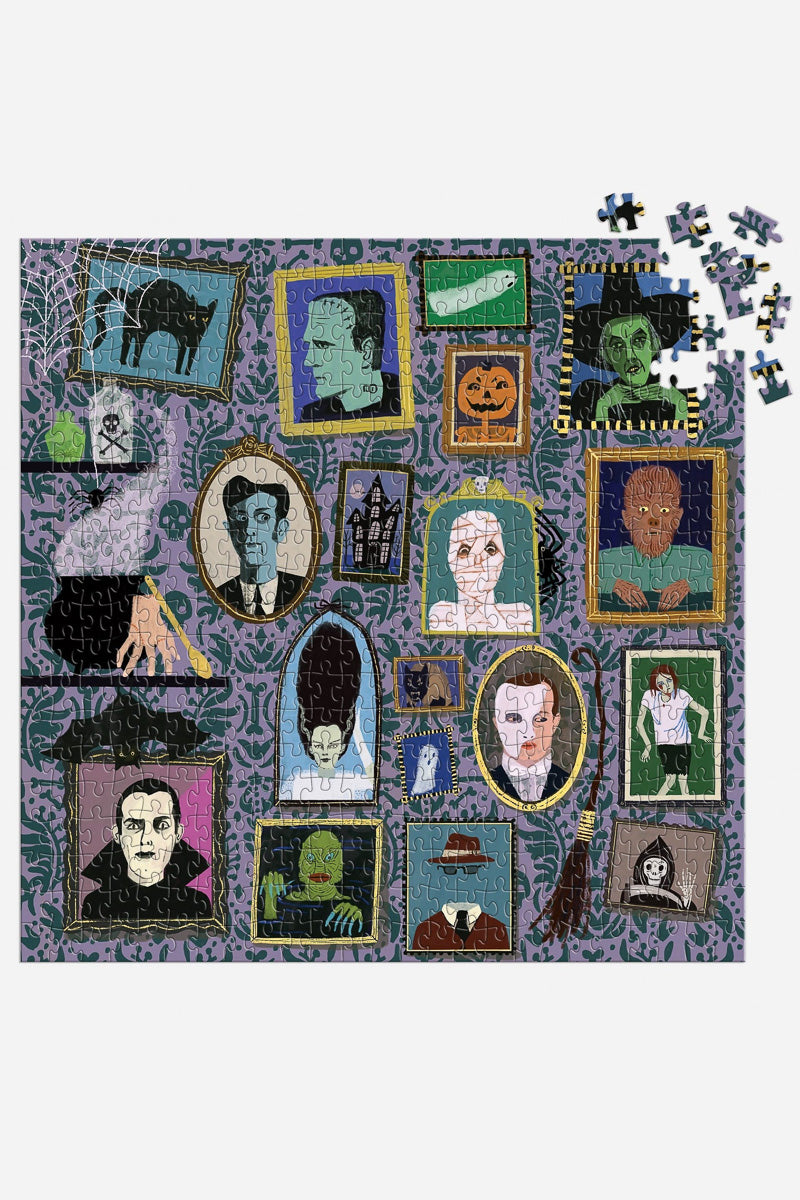 Galison Spooky Portraits Foil Puzzle 500 Pieces
