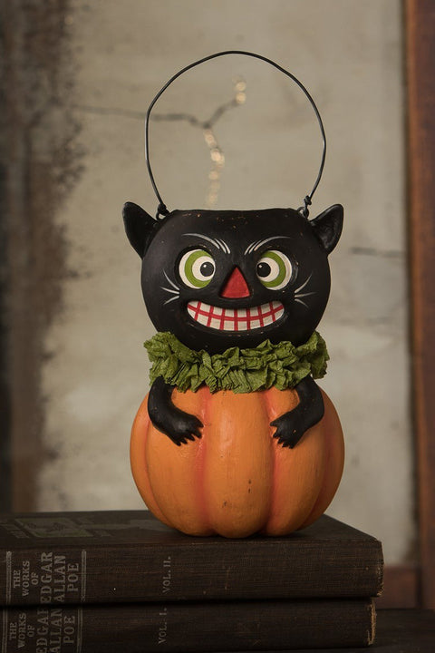 Bethany Lowe Vintage Black Cat in Pumpkin