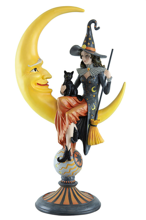 Witch Sitting On Moon