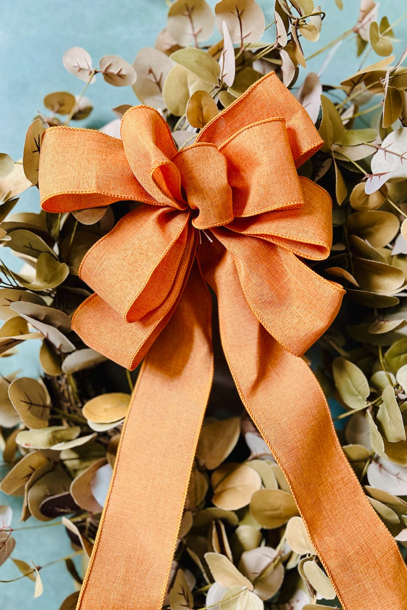 Fall Hand Tied Bow Orange