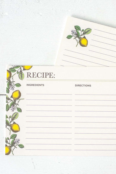 Hester & Cook Lemon Recipe Card 12 pack