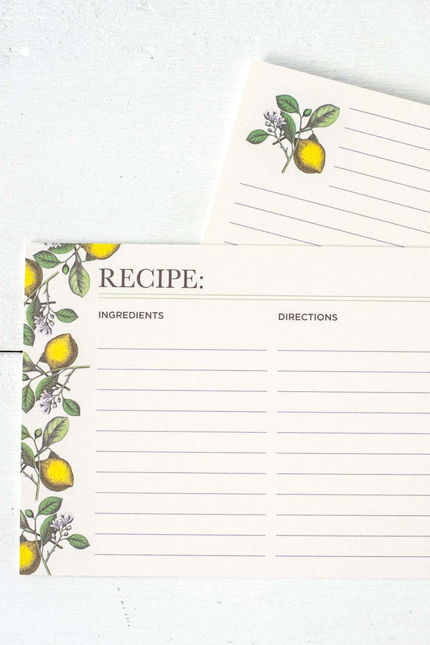 Hester & Cook Lemon Recipe Card 12 pack