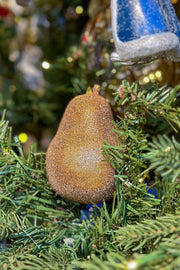 Glitter Beaded Pear 3"