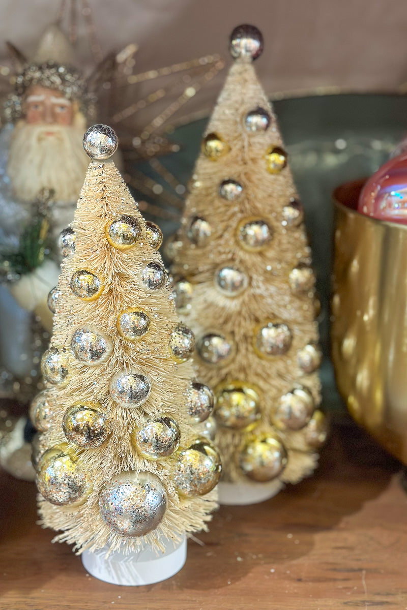 Cream Sisal Tree with Beads 11"