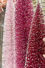 Faux Bottle Brush Tree Forest 18" Pink/Red