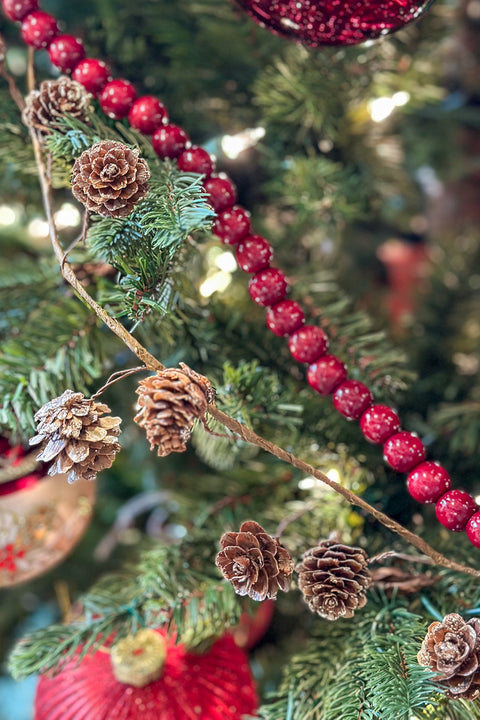 Pinecone Garland Gold Glitter 72"