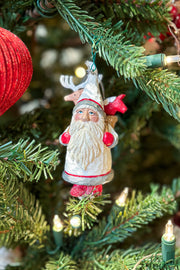 Santa with Reindeer and Horse Ornament