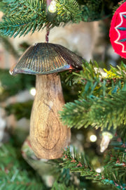 Ironwood Mushroom with Sheer Hanger or Tabletop Brown