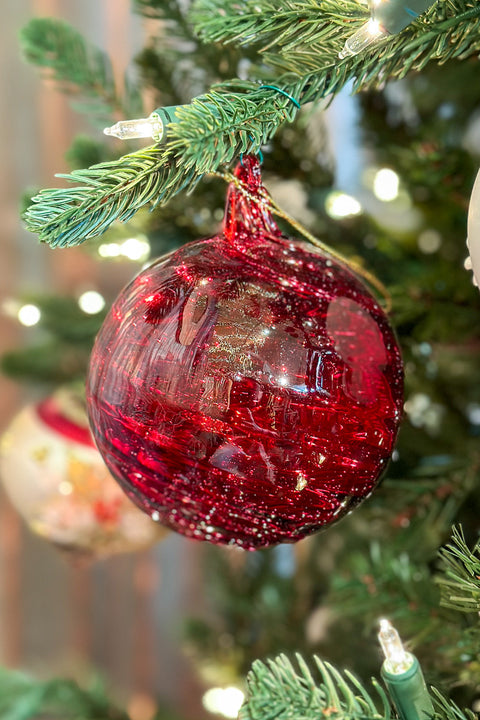 Glass Ball Ornament Red