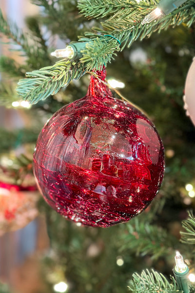 Glass Ball Ornament Red