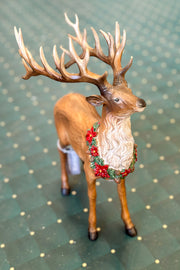 Standing Deer with Wreath 12"