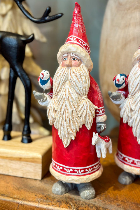 Red Santa with Gorse and Birs Table Piece