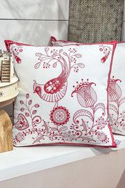 Cardinal Print Canvas Pillow 16" Red/White