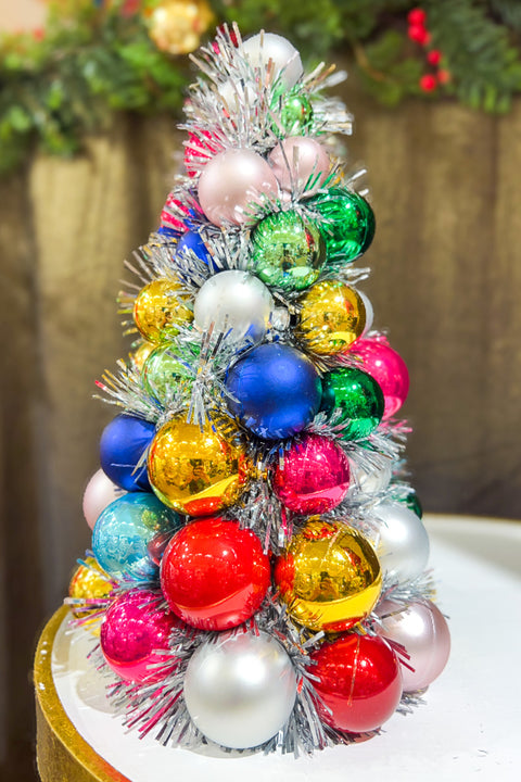 Multicolored Ball Ornament Tree Small