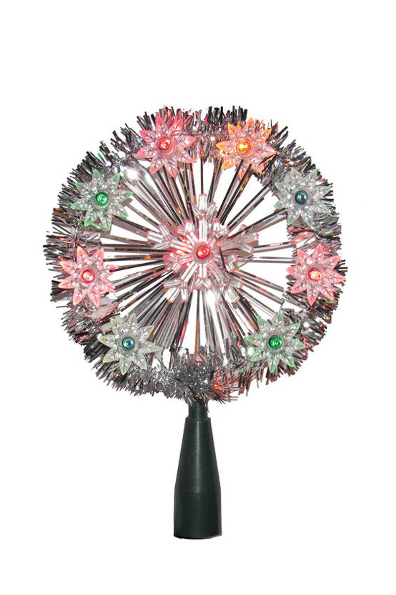 UL 10-Light Multicolored Snowflake 5.5" Tree Topper