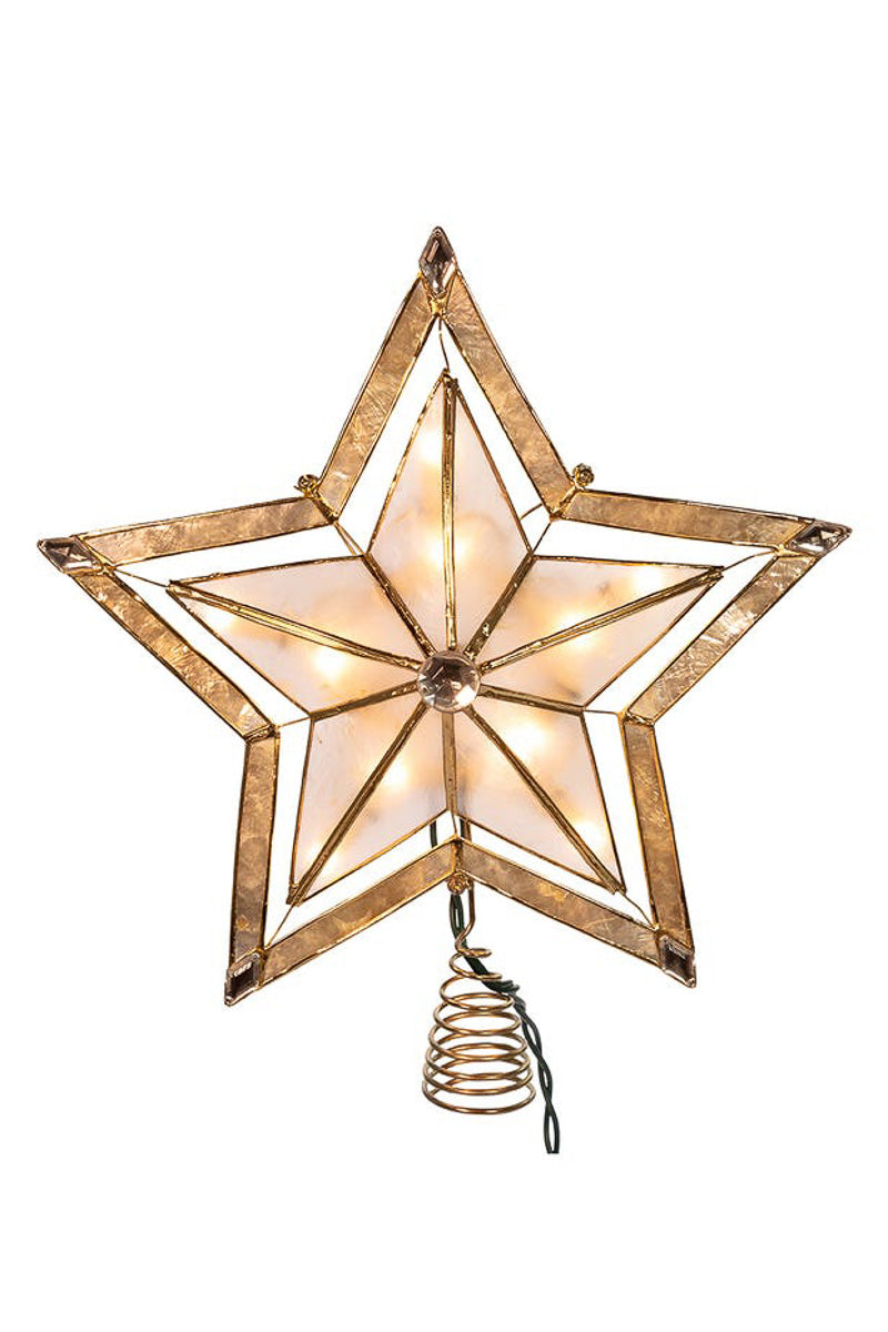 UL 10-Light Smoke Capiz Star 10" Tree Topper