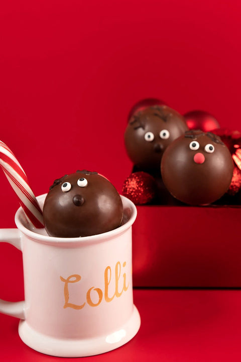 Lolli & Pops Santa's Reindeer Milk Chocolate Hot Cocoa Bombs 4 Pack