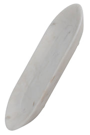 TRAY OVAL WHITE MARBLE 10.75"