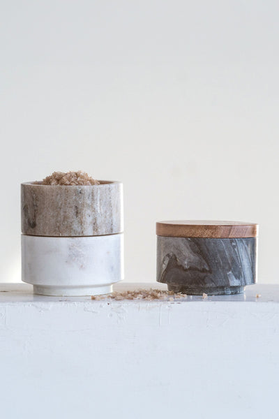 PINCH POTS, STACK MARBLE W/LID