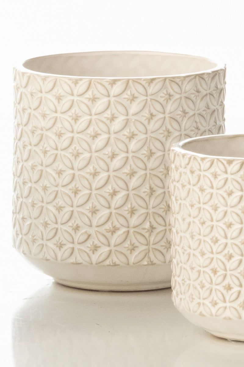 Alfresco Coin Planter 5" White