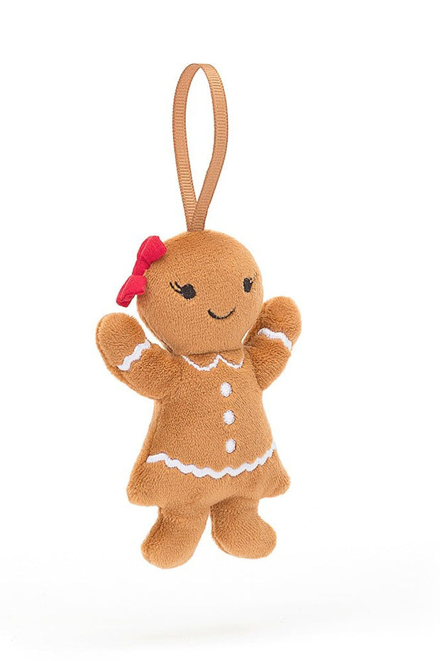 Jellycat Festive Folly Gingerbread Ruby Ornament