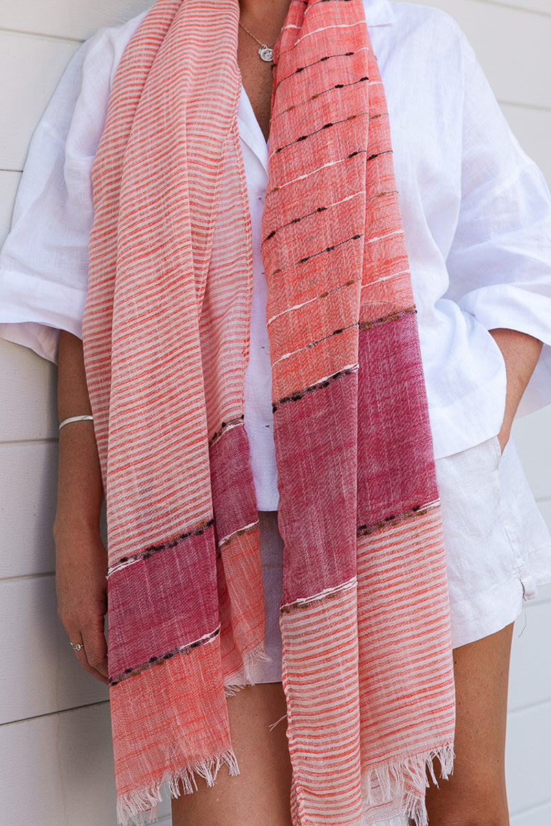 Louenhide Lottie Scarf Coral White