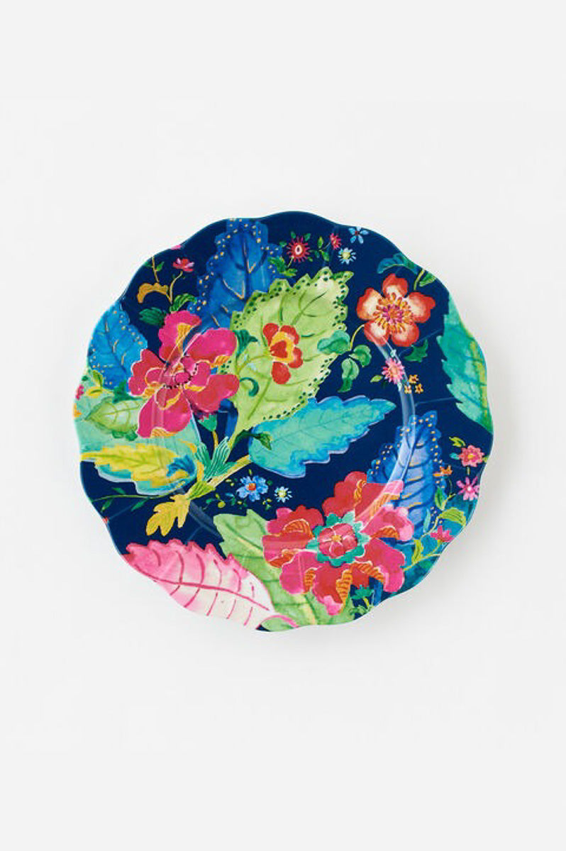 Tobacco Leaf Scalloped Plate 8"