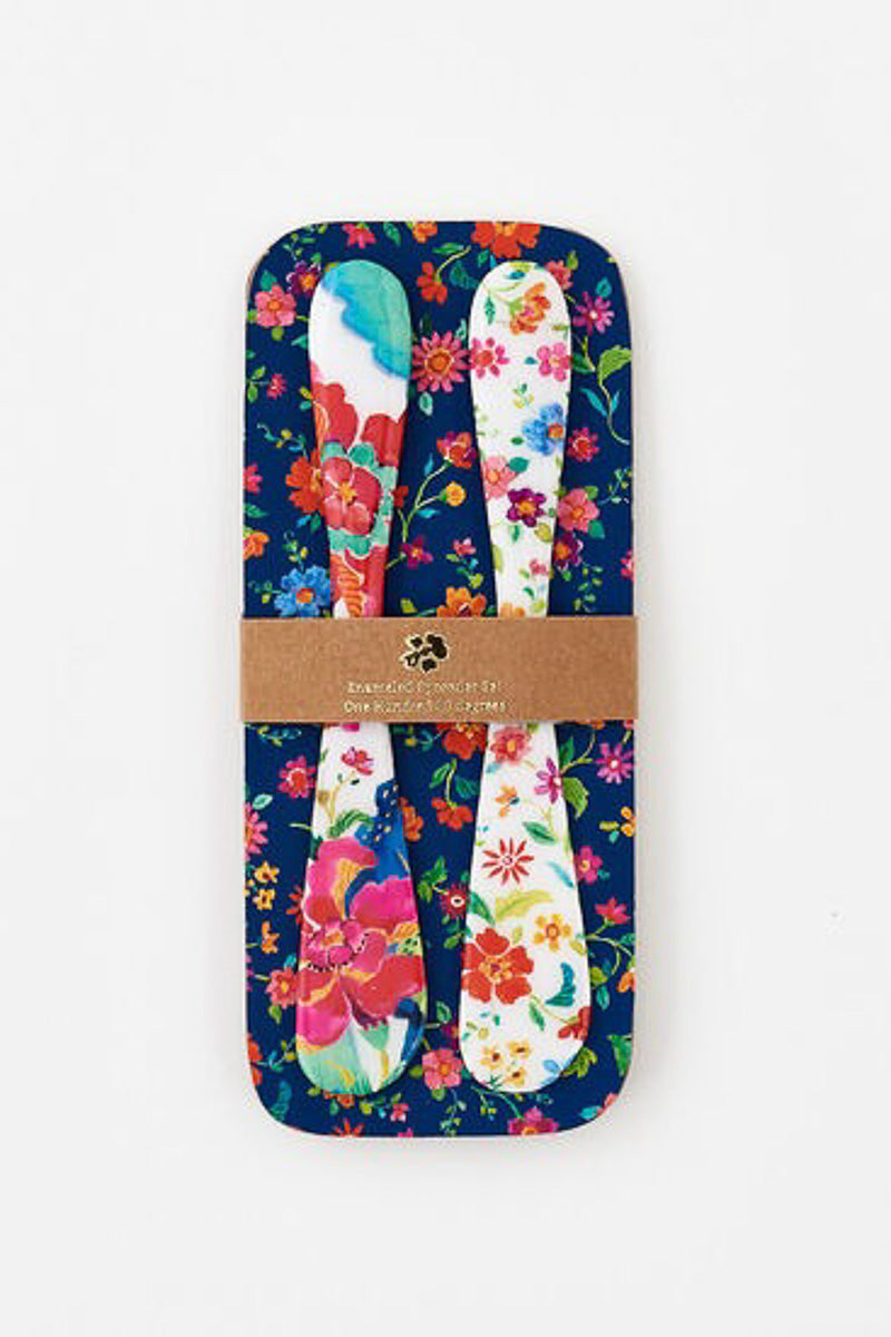 Tobacco Leaf Spreader Gift Card Set of 2 Stainless Steel 6"