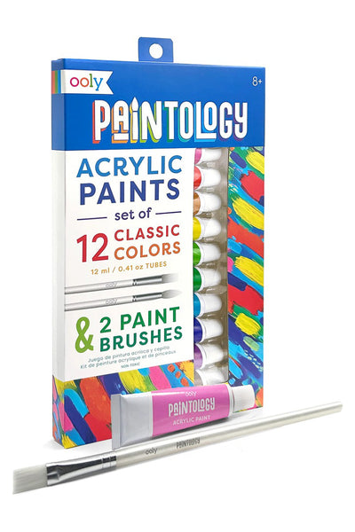 Paintology Acrylic Paints with 2 Brushes Classic