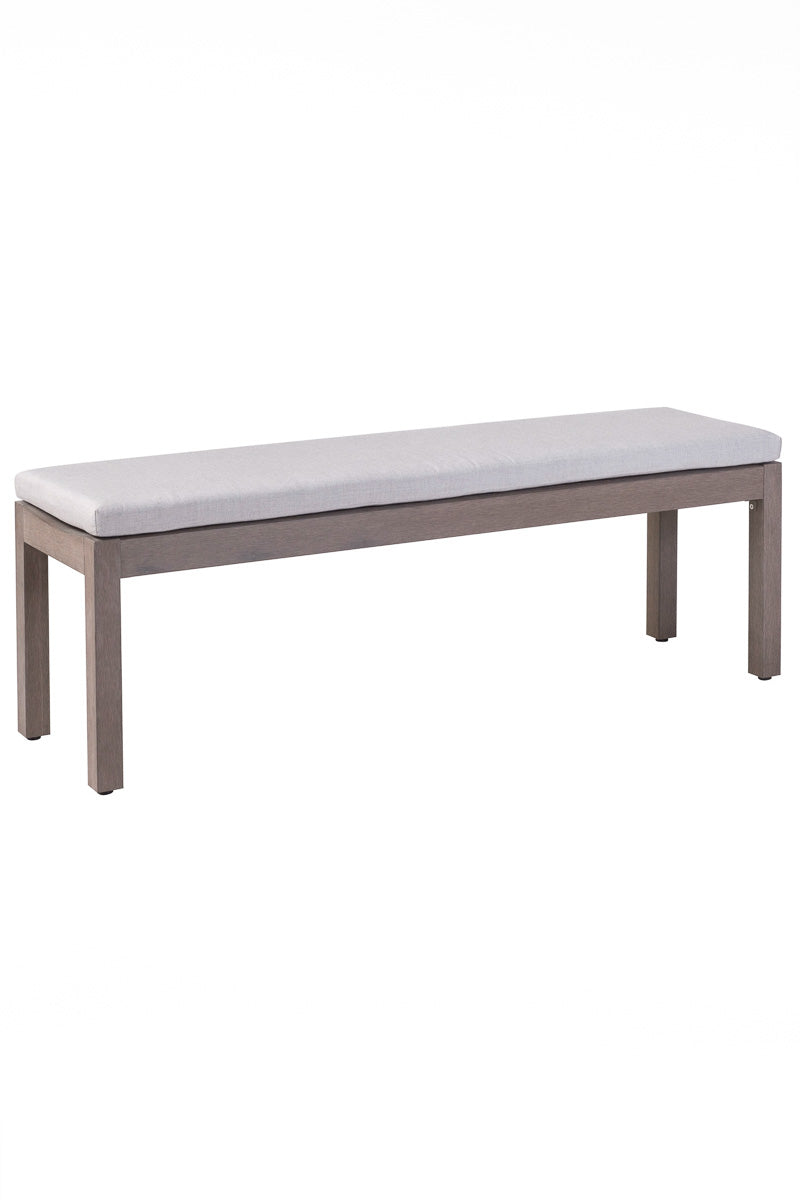 Alfresco EverTeak San Simeon Slat Bench 60" Alpaca with Cushion