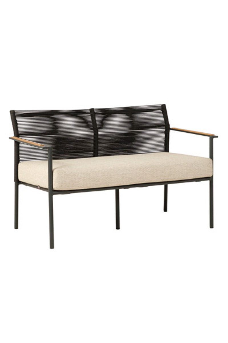 Alfresco Jakarta Deep Seating Loveseat Black with Cushion