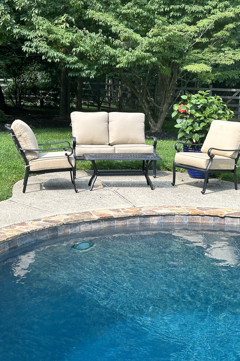 Alfresco Newbury Seat Group with Table and Cushions