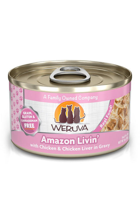 Weruva Classic Amazon Livin' with Chicken & Chicken Liver in Gravy Canned Cat Food 3 oz
