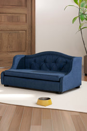 Robin Tufted Wingback Dog Sofa Bed 35" Pacific Blue