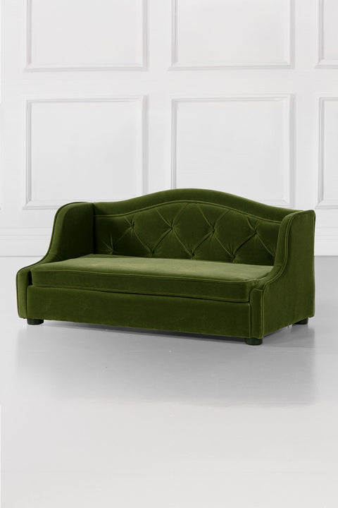 Robin Tufted Wingback Dog Sofa Bed 35" Olive Green