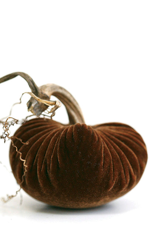 PUMPKIN, VELVET 4" ACORN