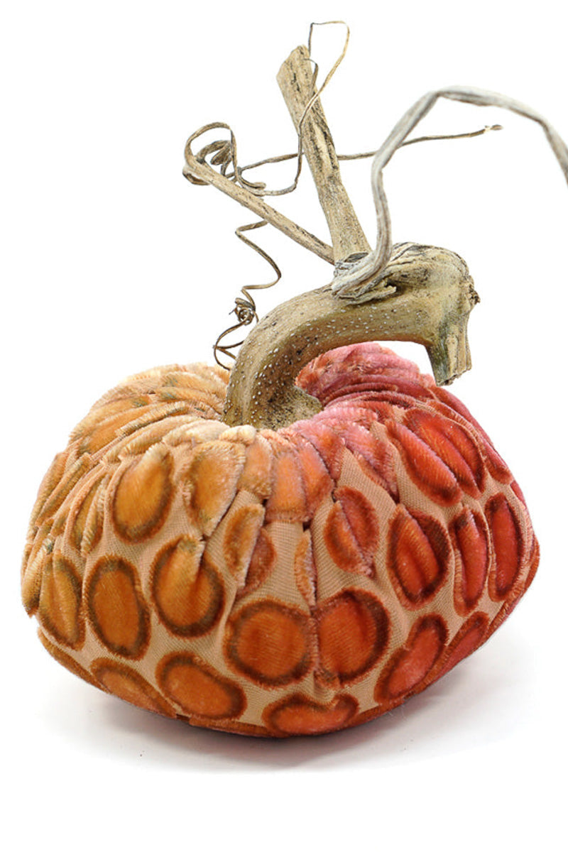 Plush Pumpkin Velvet Pumpkin 6" Pink Gold Dot