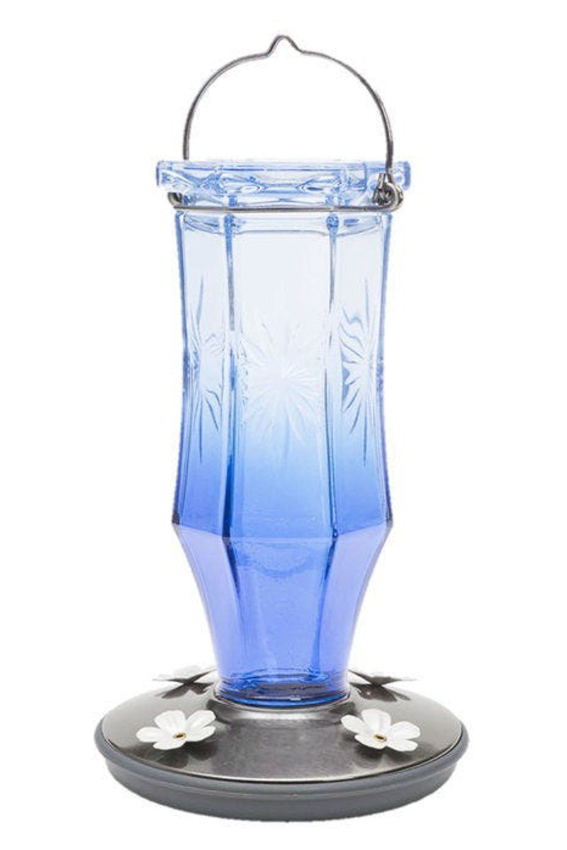 Perky-Pet Starburst Vintage Hummingbird Feeder Sapphire Blue 16 oz