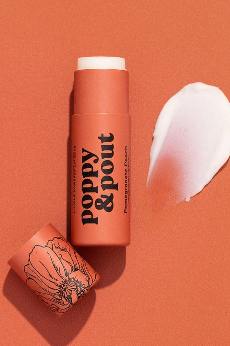 Poppy & Pout Lip Balm Pomegranate Peach