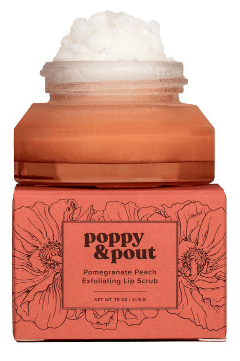 Poppy & Pout Lip Scrub Pomegranate Peach
